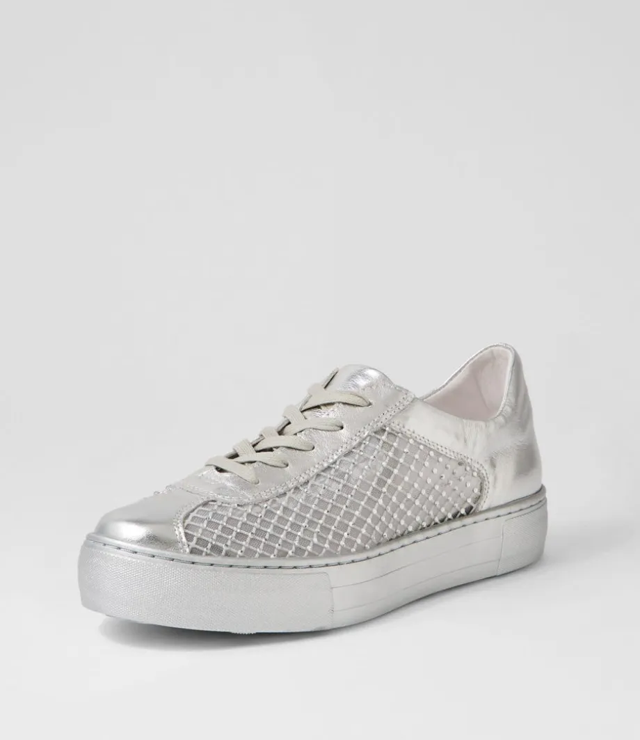 Fabia Silver Jewels Leather Sneakers<DJANGO & JULIETTE Clearance