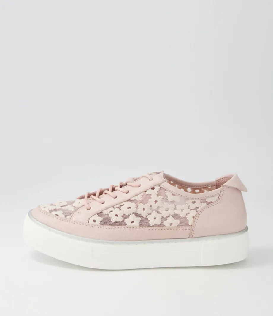 Faders Dusty Pink Leather Flower Sneakers<DJANGO & JULIETTE Flash Sale