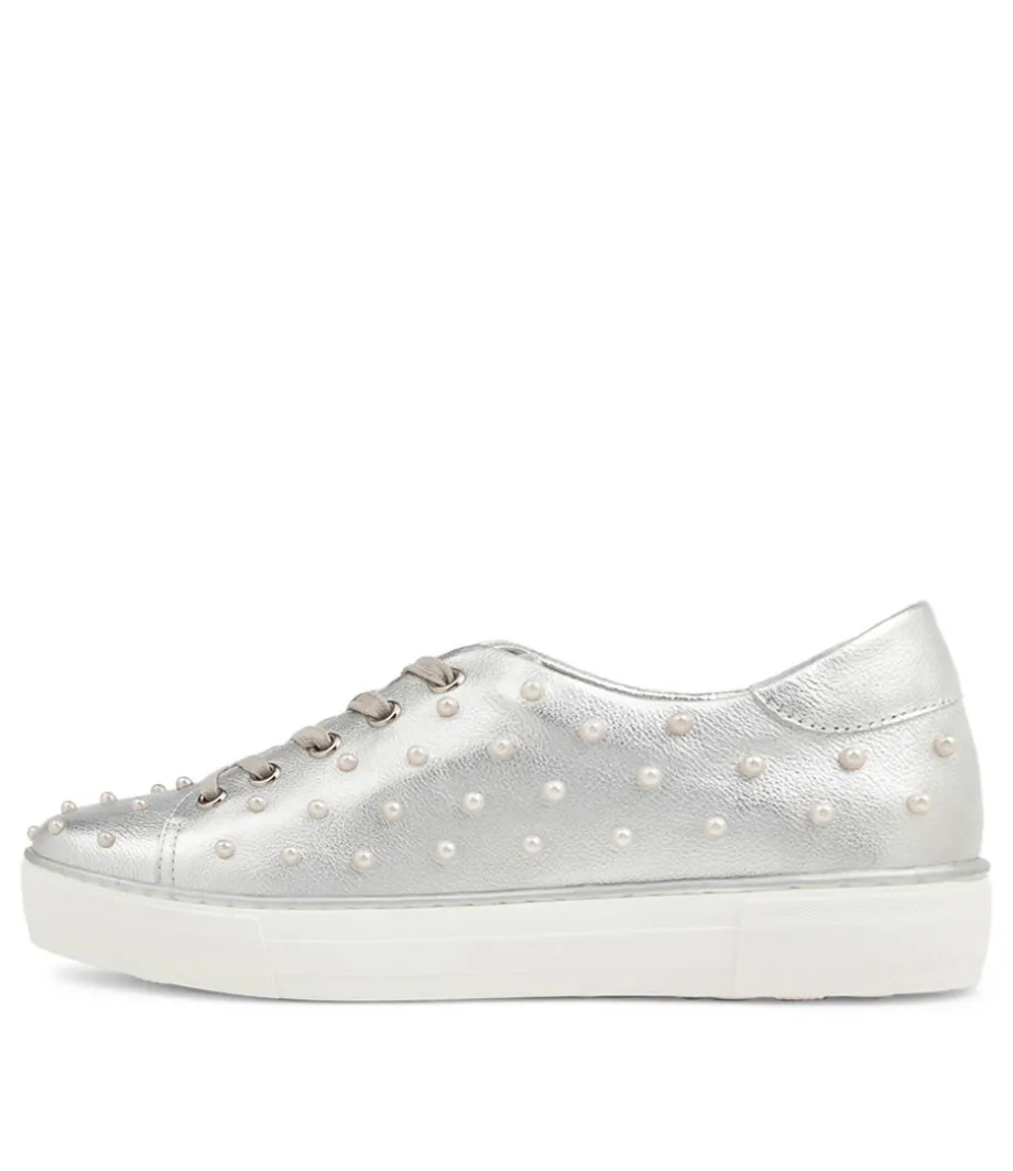 Faif Silver Leather Sneakers<DJANGO & JULIETTE Cheap
