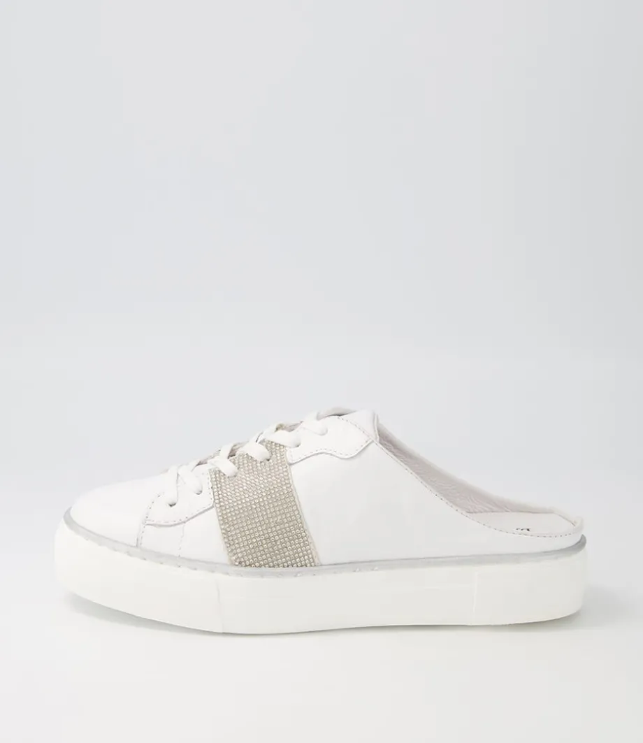Faimos White Leather Sneakers<DJANGO & JULIETTE Cheap