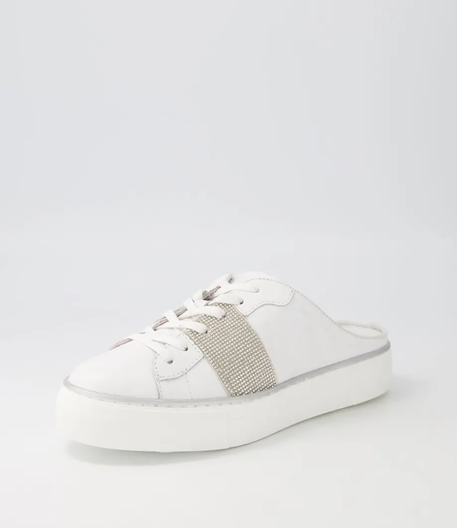 Faimos White Leather Sneakers<DJANGO & JULIETTE Cheap