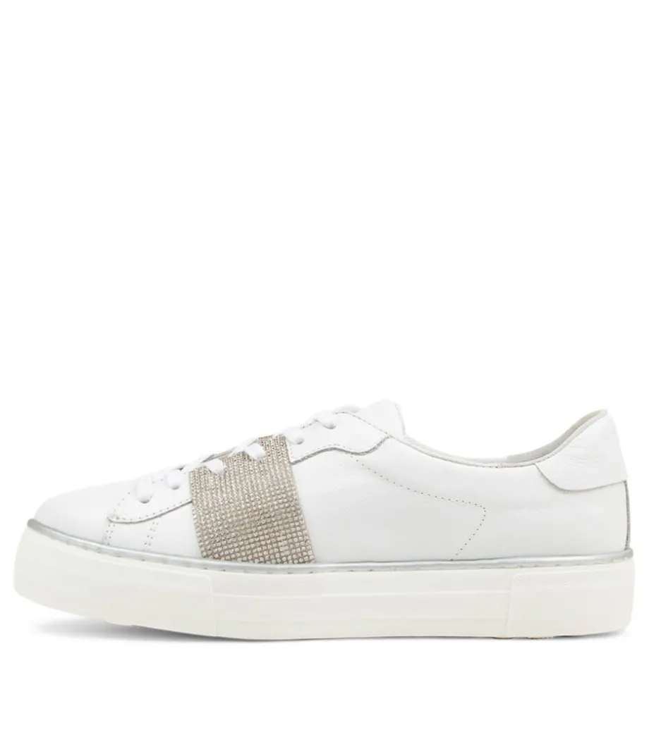 Fane White Leather Sneakers<DJANGO & JULIETTE New