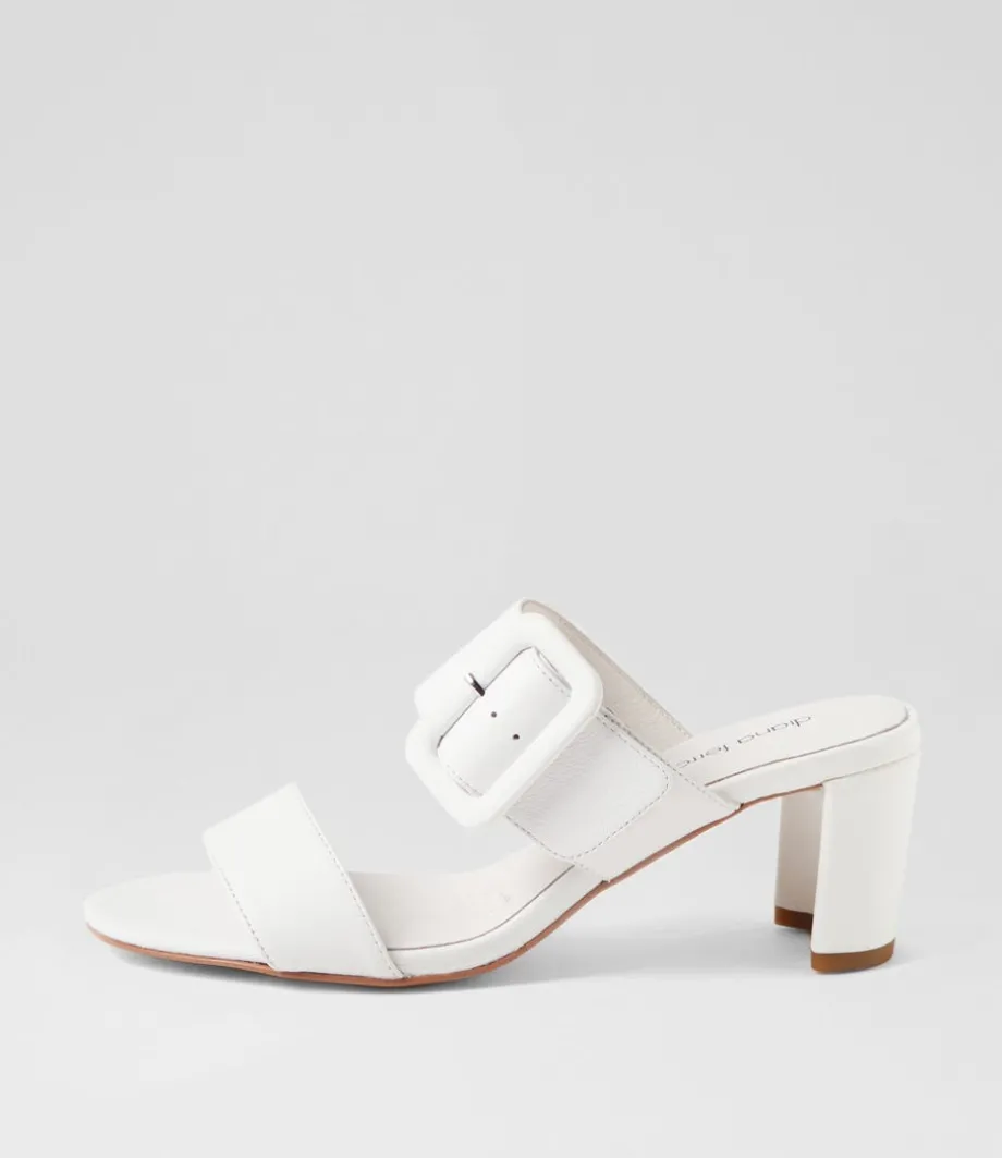 Feebies White Leather Sandals<DIANA FERRARI Cheap