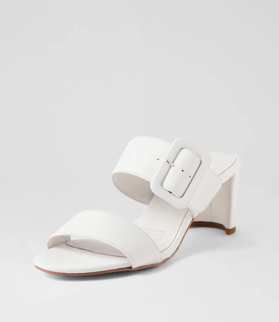 Feebies White Leather Sandals<DIANA FERRARI Cheap
