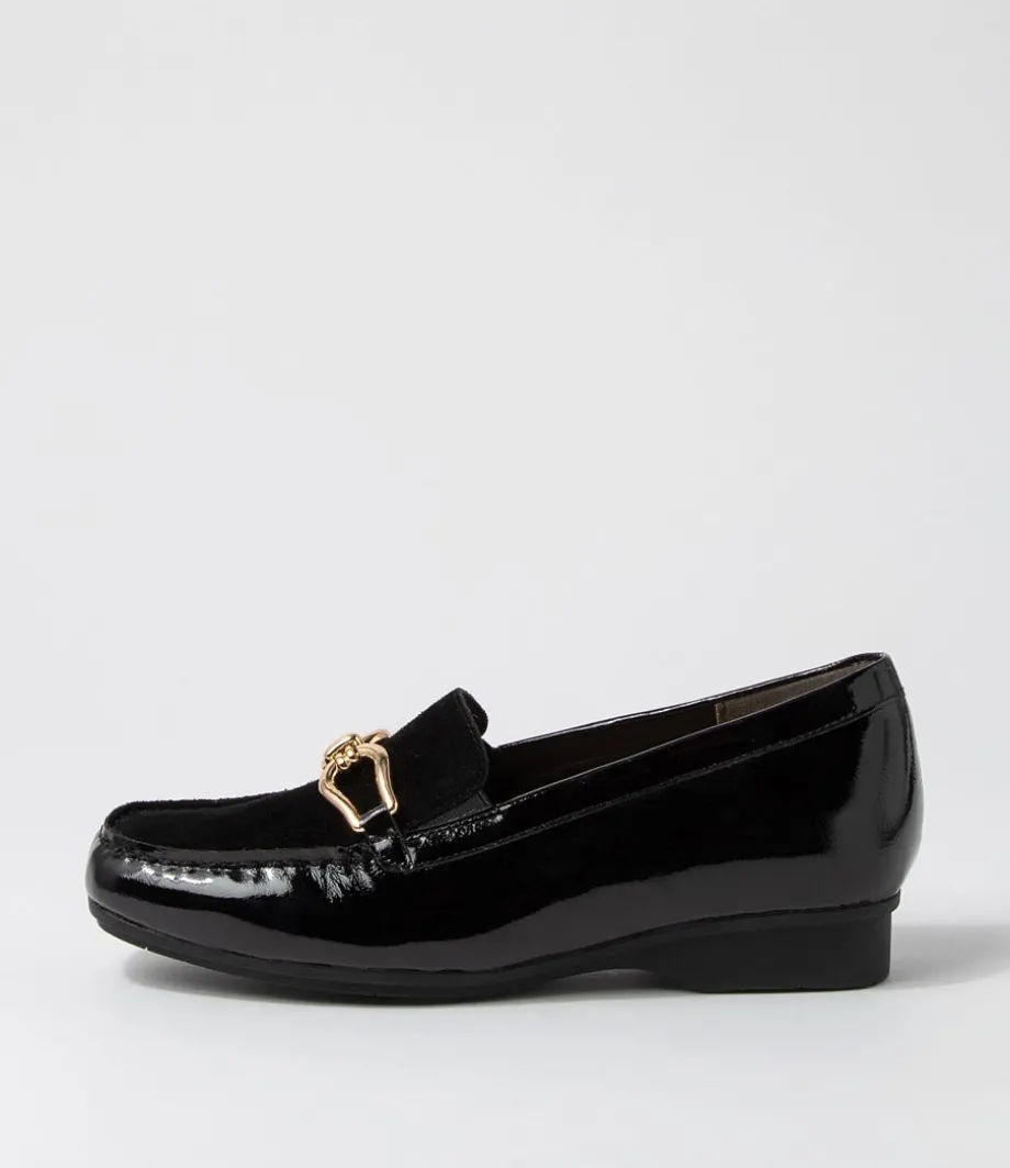 Fena Xf Black Patent Suede Loafers<ZIERA Cheap