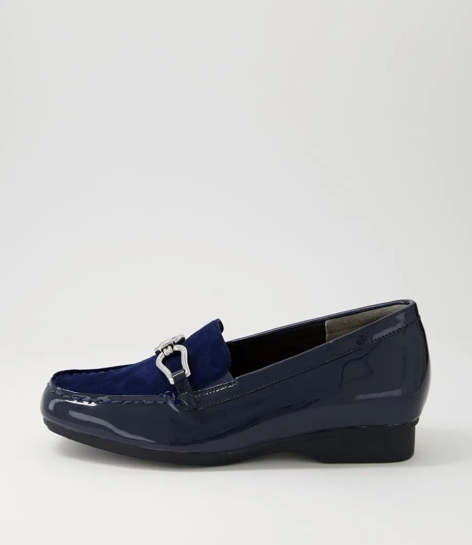 Fena Xf Navy Patent Suede Loafers<ZIERA Store