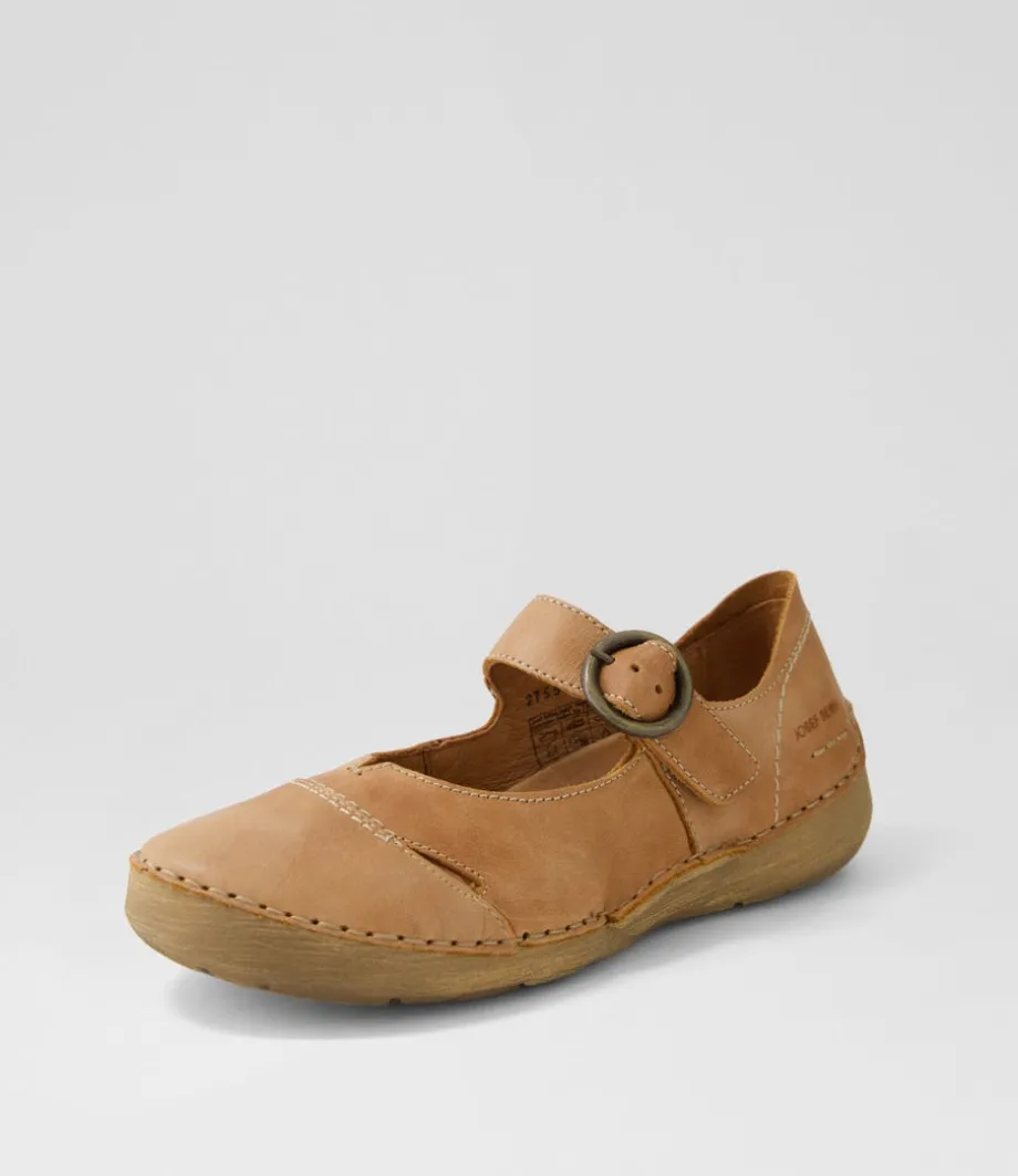 Fergey 80 Cognac Leather Mary Janes<JOSEF SEIBEL Hot