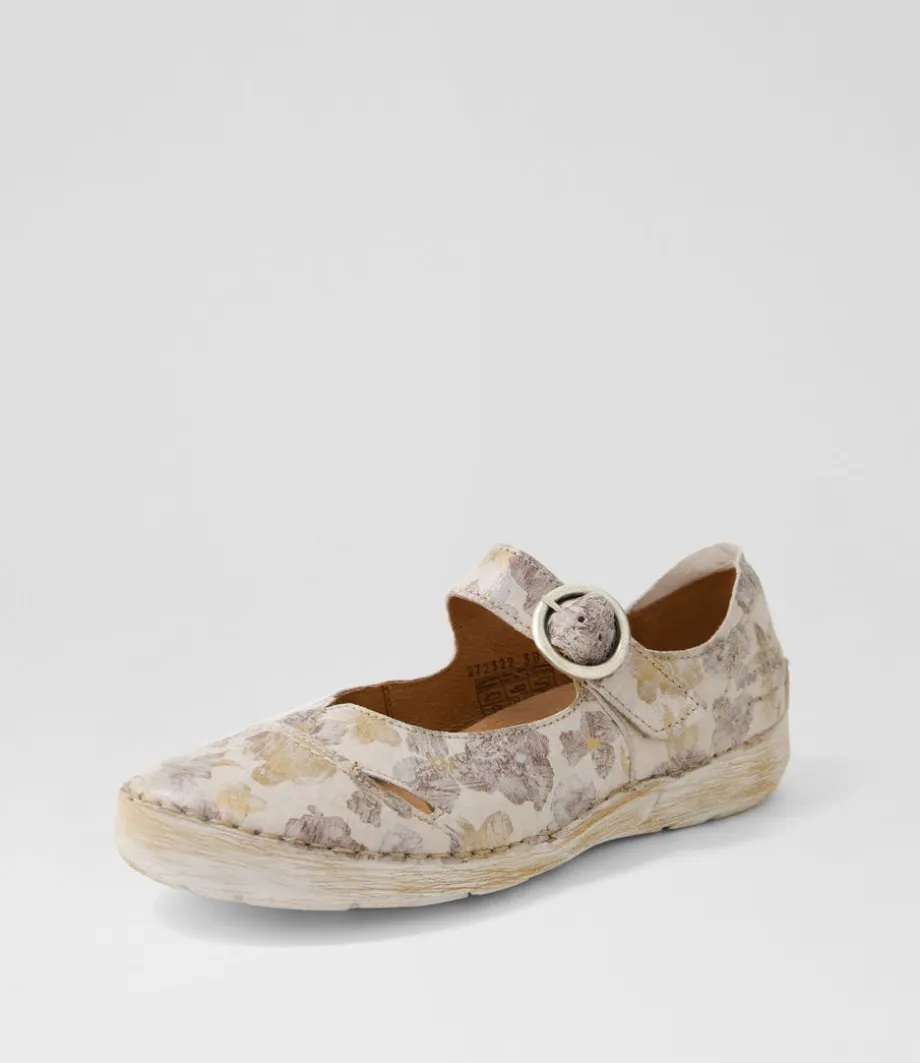 Fergey 80 Creme Multi Leather Mary Janes<JOSEF SEIBEL Best