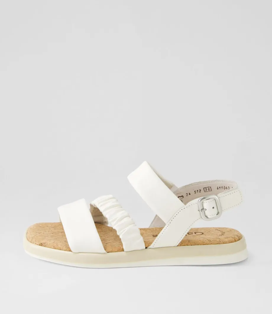 Fico Latte Leather Sandals<GABOR Shop