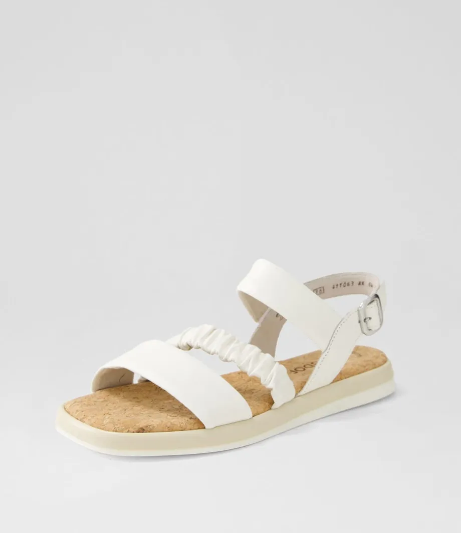 Fico Latte Leather Sandals<GABOR Shop