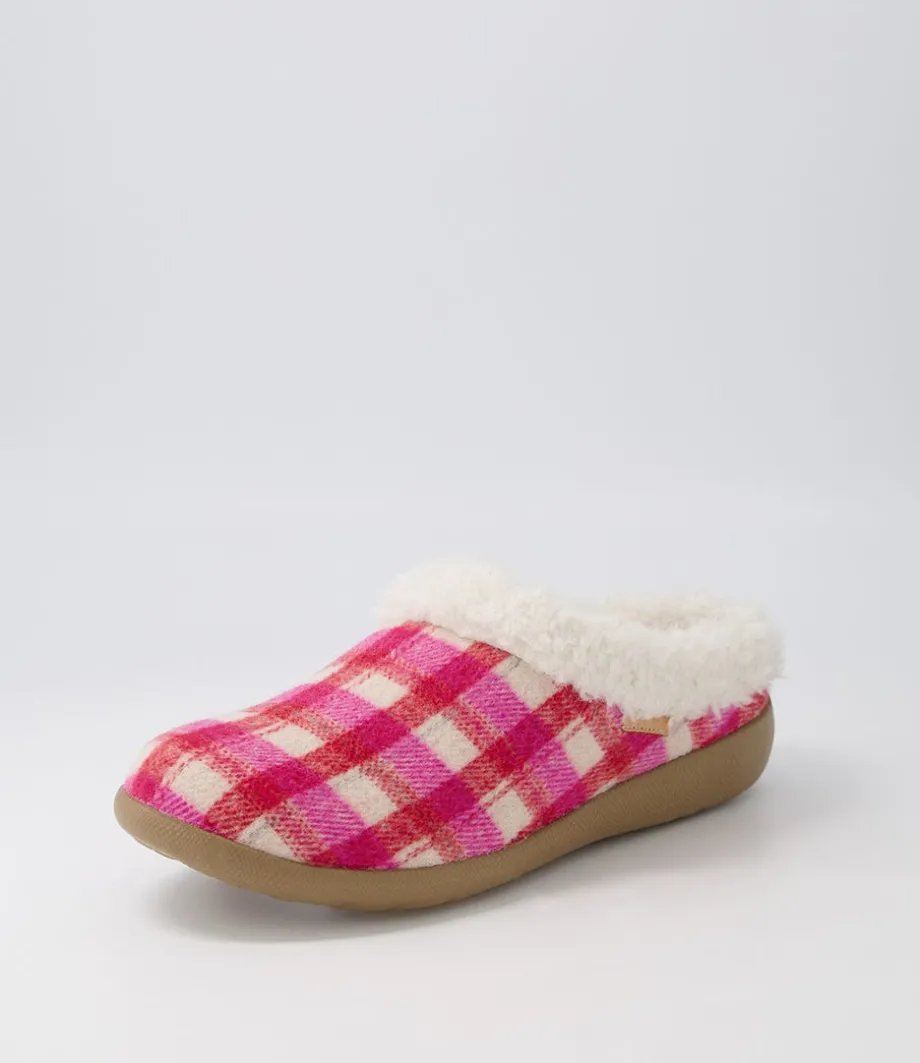 fifi_xw_fuchsia_red_check_fabric_slippers_1.webp Fifi Xw Fuchsia Red Check Fabric Slippers<ZIERA Hot