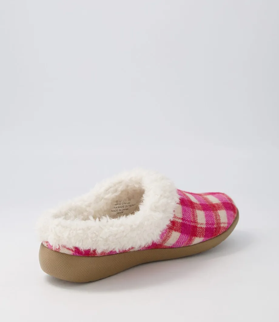 fifi_xw_fuchsia_red_check_fabric_slippers_2.webp Fifi Xw Fuchsia Red Check Fabric Slippers<ZIERA Hot