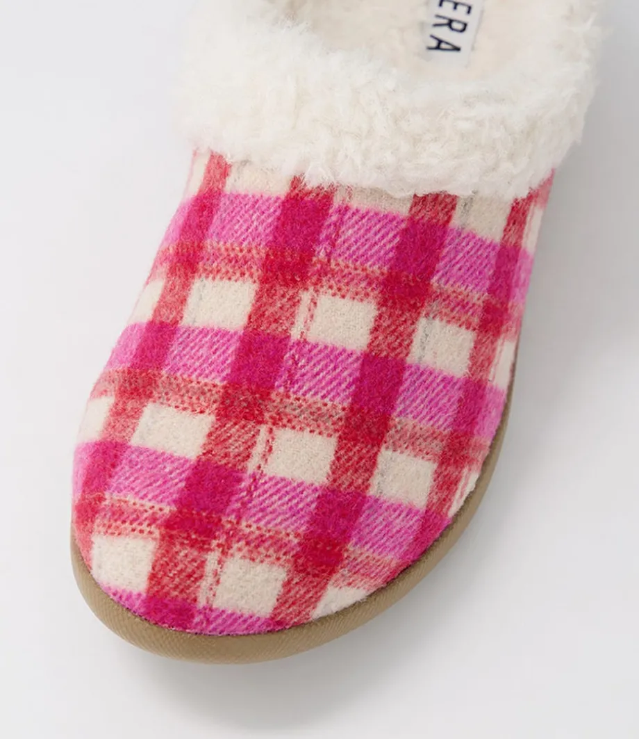fifi_xw_fuchsia_red_check_fabric_slippers_3.webp Fifi Xw Fuchsia Red Check Fabric Slippers<ZIERA Hot