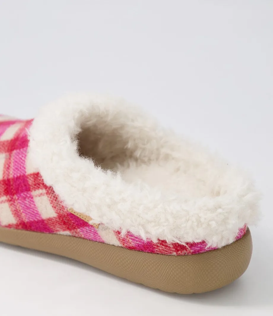 fifi_xw_fuchsia_red_check_fabric_slippers_4.webp Fifi Xw Fuchsia Red Check Fabric Slippers<ZIERA Hot