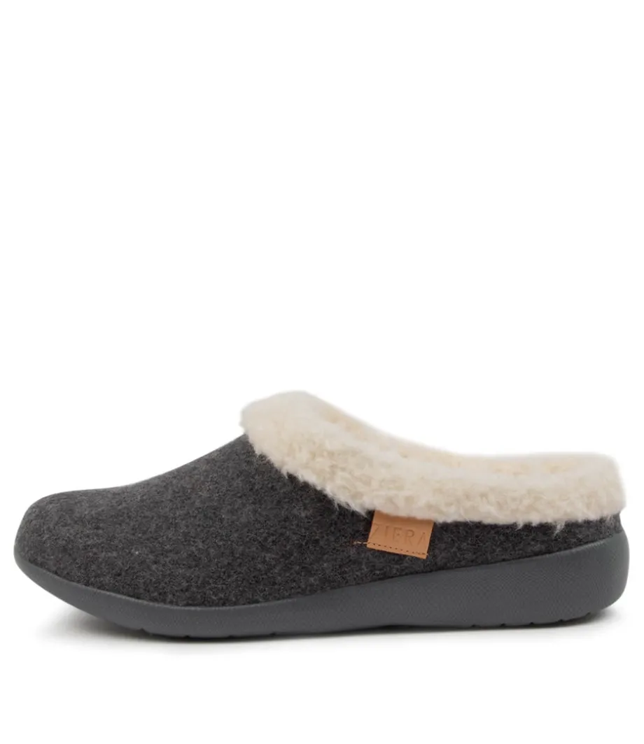 Fifi Xw Grey Fabric Slippers<ZIERA Fashion