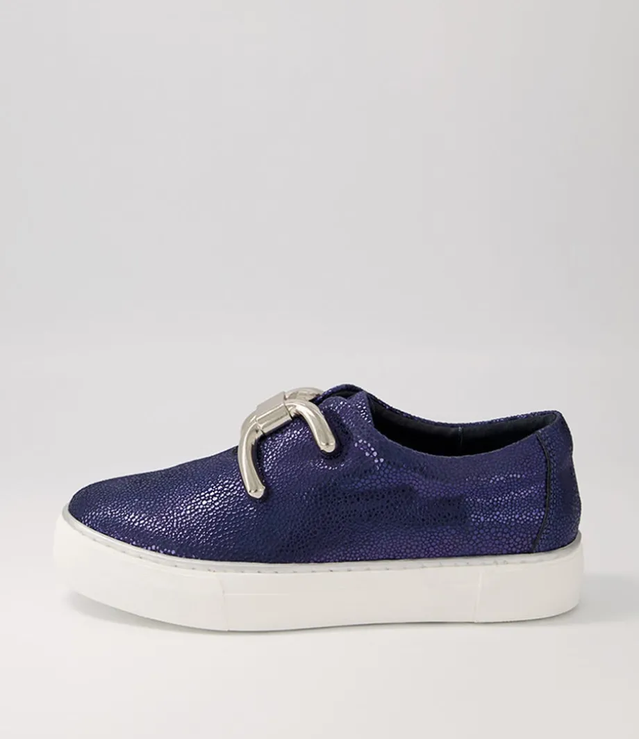 Filpy Navy Speckle Leather Sneakers<DJANGO & JULIETTE Clearance