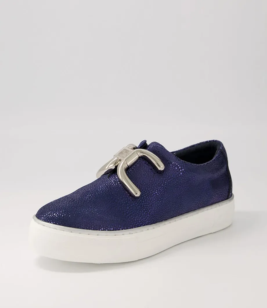 Filpy Navy Speckle Leather Sneakers<DJANGO & JULIETTE Clearance