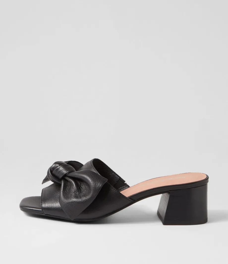 Finchy Black Heel Leather Mules<DJANGO & JULIETTE Sale