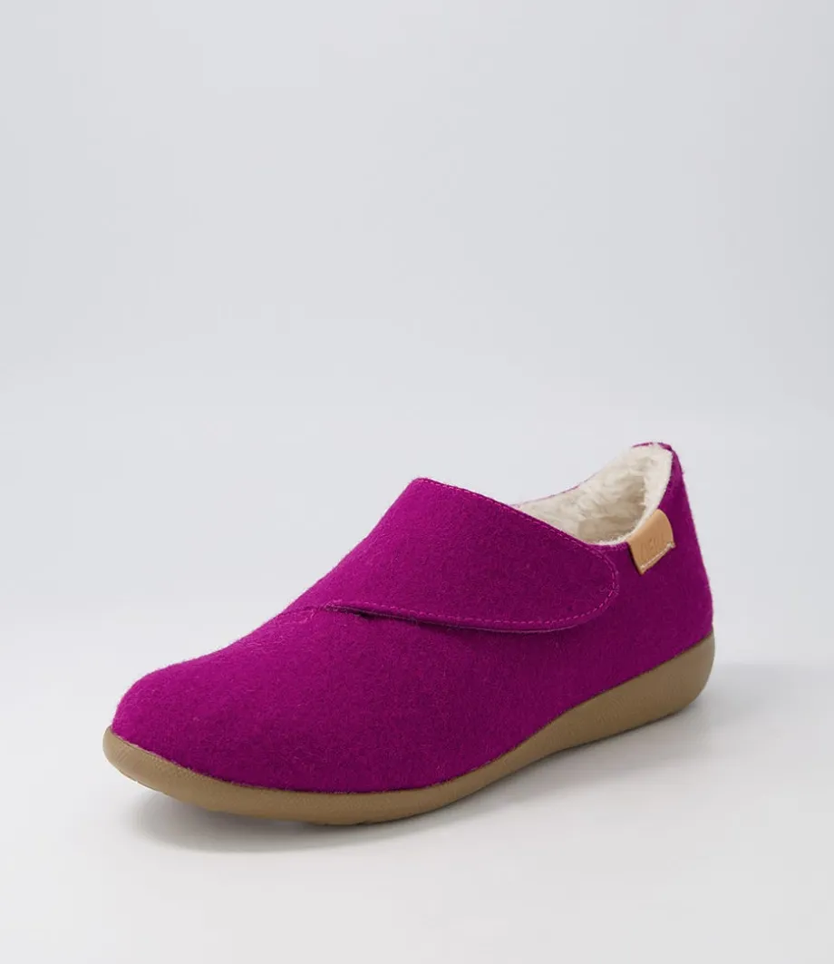 Fliss Xw Dark Fuchsia Fabric Flat Shoes<ZIERA Online