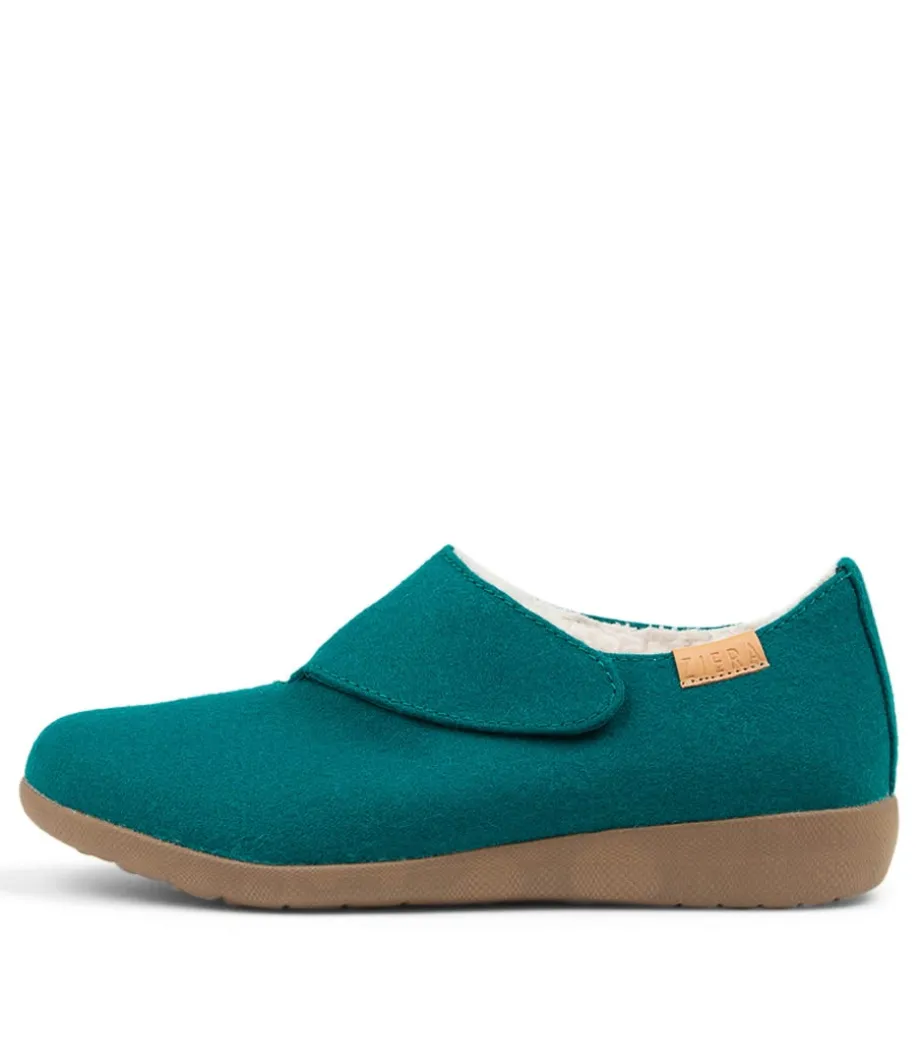 Fliss Xw Teal Fabric Slippers<ZIERA Cheap