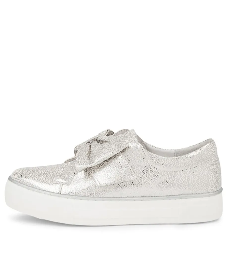 Folko Silver Leather Sneakers<DJANGO & JULIETTE Discount