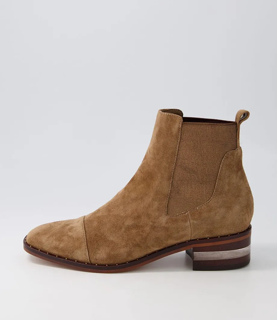 Forda Choc Bronze Suede Elastic Chelsea Boots<DJANGO & JULIETTE Store