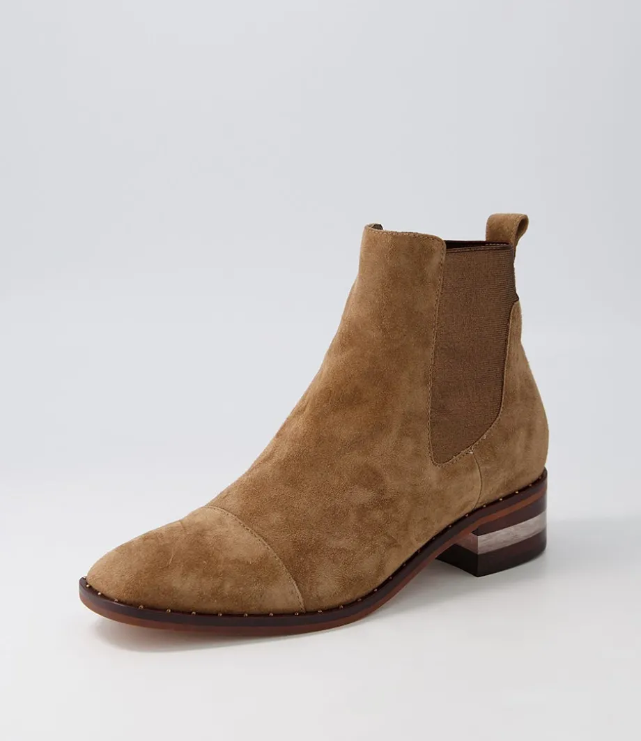 Forda Choc Bronze Suede Elastic Chelsea Boots<DJANGO & JULIETTE Store