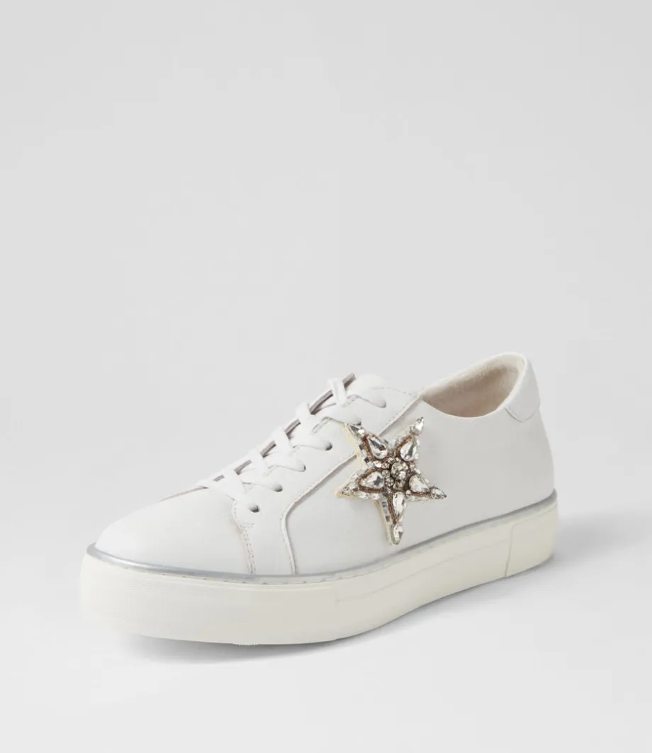 foxxie_white_silver_leather_jewels_sneakers_1.webp Foxxie White Silver Leather Jewels Sneakers<DJANGO & JULIETTE Clearance