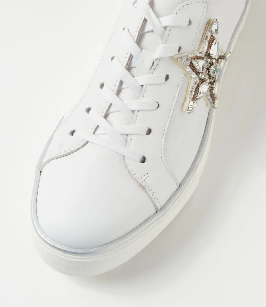 foxxie_white_silver_leather_jewels_sneakers_3.webp Foxxie White Silver Leather Jewels Sneakers<DJANGO & JULIETTE Clearance