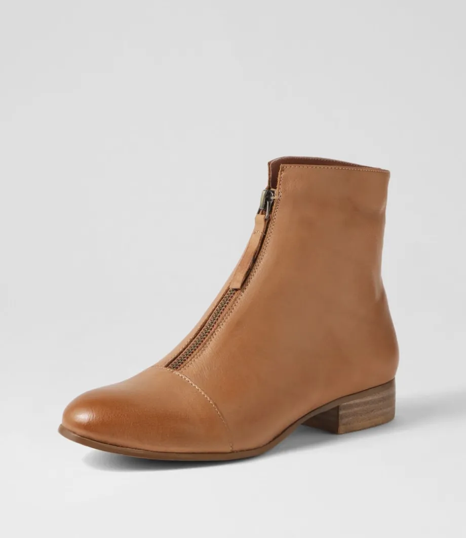 Funda Cognac Leather Ankle Boots<DJANGO & JULIETTE Fashion