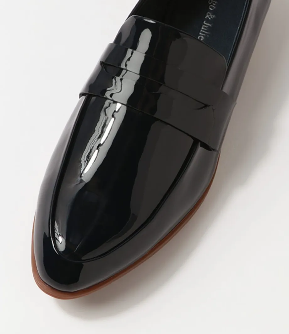 gebeze_navy_patent_leather_loafers_3.webp Gebeze Navy Patent Leather Loafers<DJANGO & JULIETTE Discount
