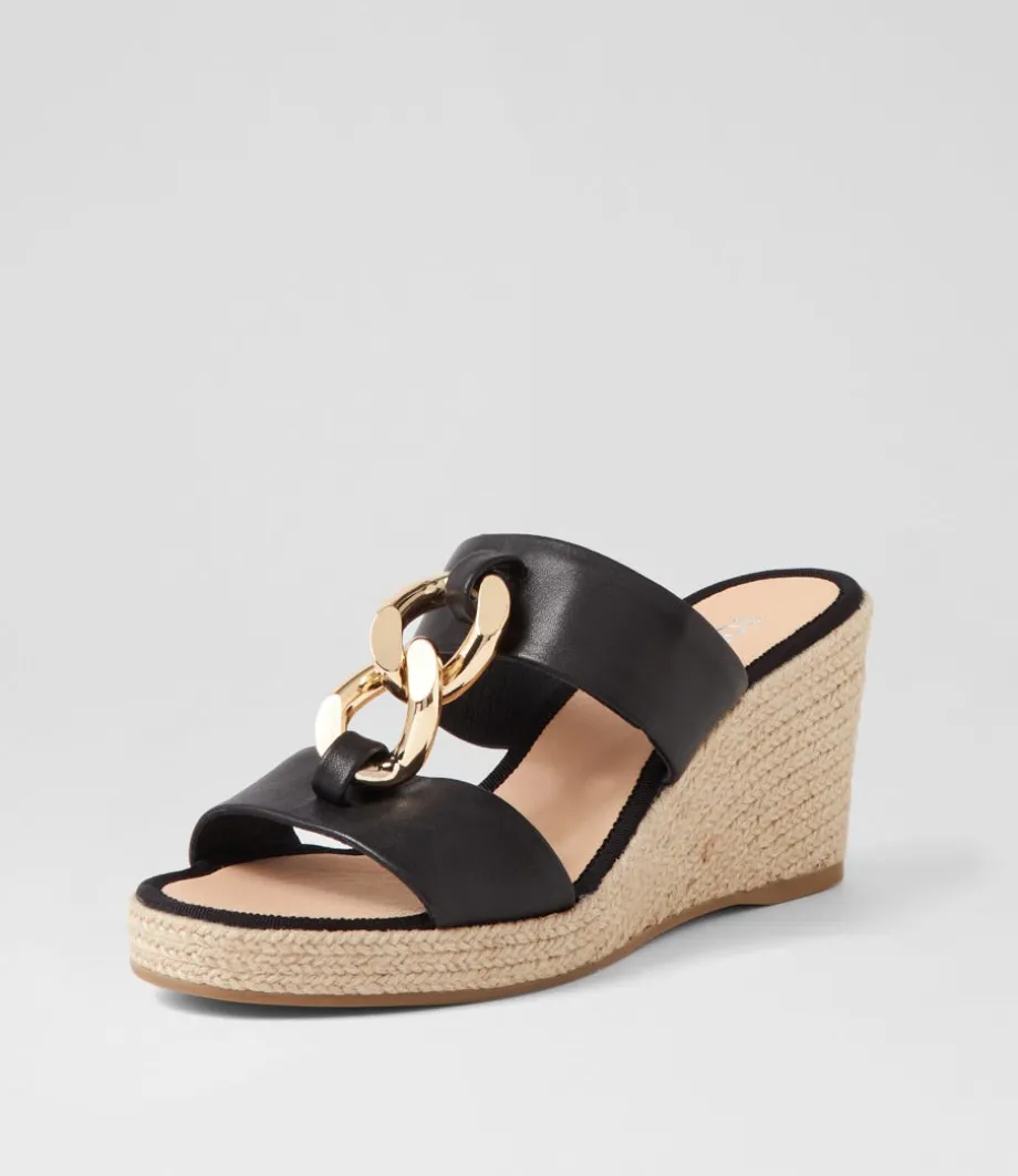 Greecie Black Natural Rope Leather Espadrilles<TOP END Clearance