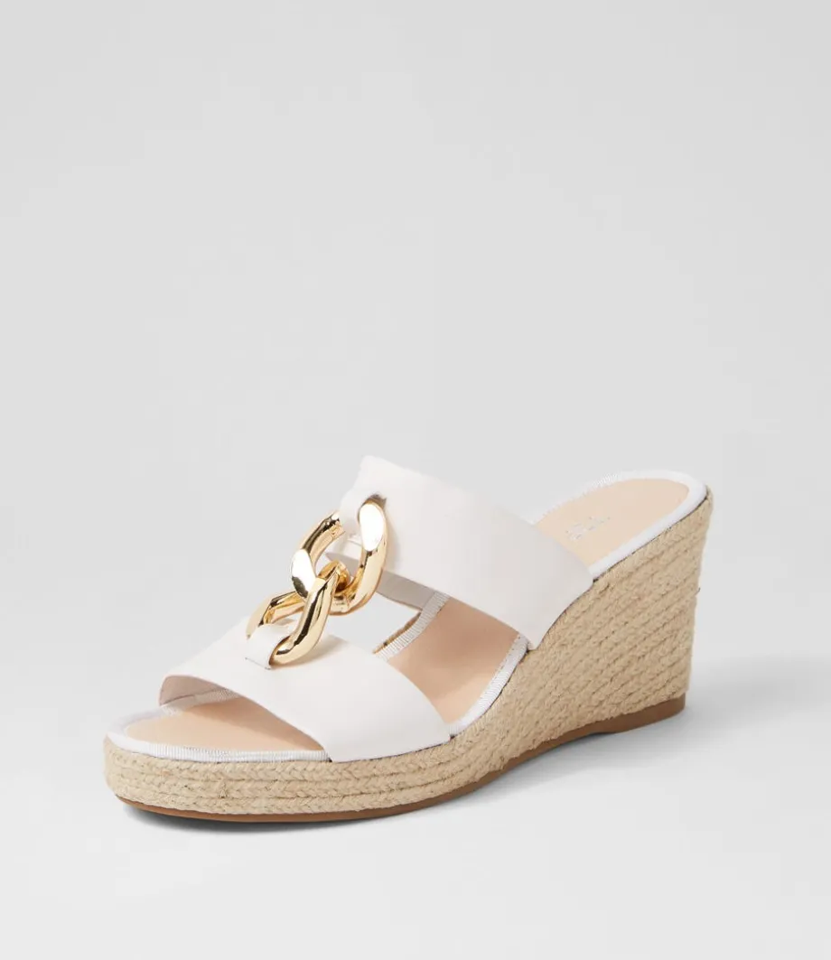 Greecie White Natural Rope Leather Sandals<TOP END Store