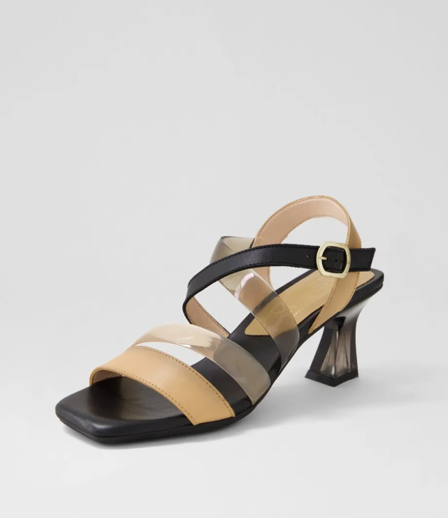 greta__desert_black_leather_vinylite_sandals_1.webp Greta 35 Desert Black Leather Vinylite Sandals<HISPANITAS Discount