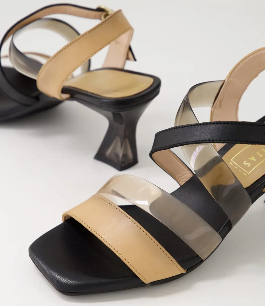 greta__desert_black_leather_vinylite_sandals_4.webp Greta 35 Desert Black Leather Vinylite Sandals<HISPANITAS Discount