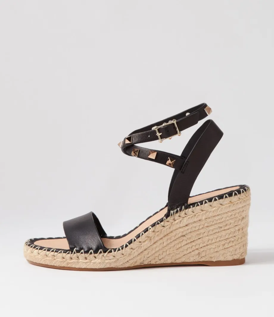 Guicey Black Leather Espadrilles<TOP END Cheap