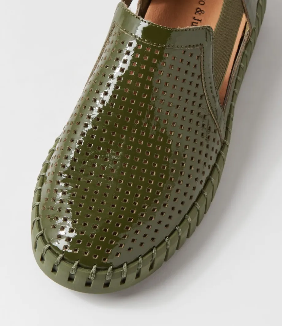 habiki_khaki_patent_leather_sneakers_3.webp Habiki Khaki Patent Leather Sneakers<DJANGO & JULIETTE Flash Sale