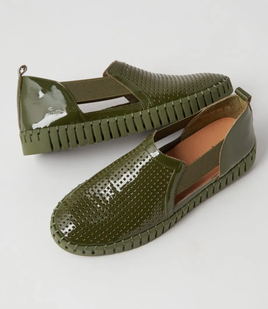 habiki_khaki_patent_leather_sneakers_4.webp Habiki Khaki Patent Leather Sneakers<DJANGO & JULIETTE Flash Sale