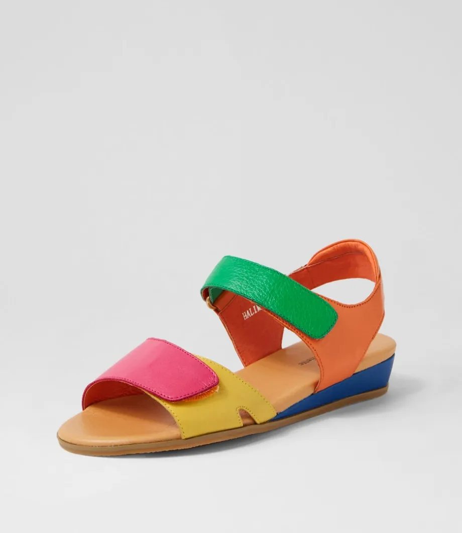 Halima Fuchsia Yellow Multi Sandals<DJANGO & JULIETTE Store