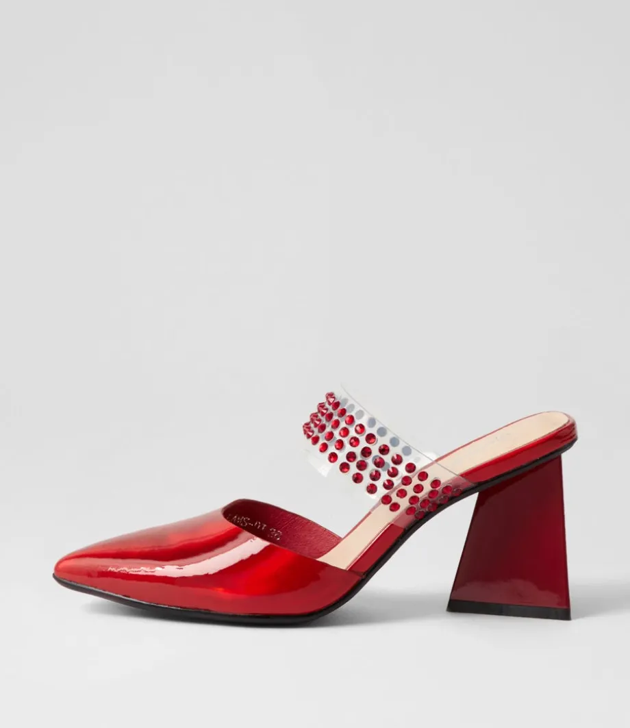 Hallams Red Mirror Patent Heels<DJANGO & JULIETTE Store