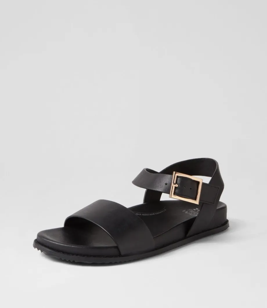 Hammil W Black Leather Sandals<ZIERA Flash Sale