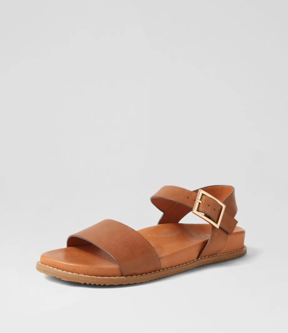 Hammil W Tan Leather Sandals<ZIERA Cheap