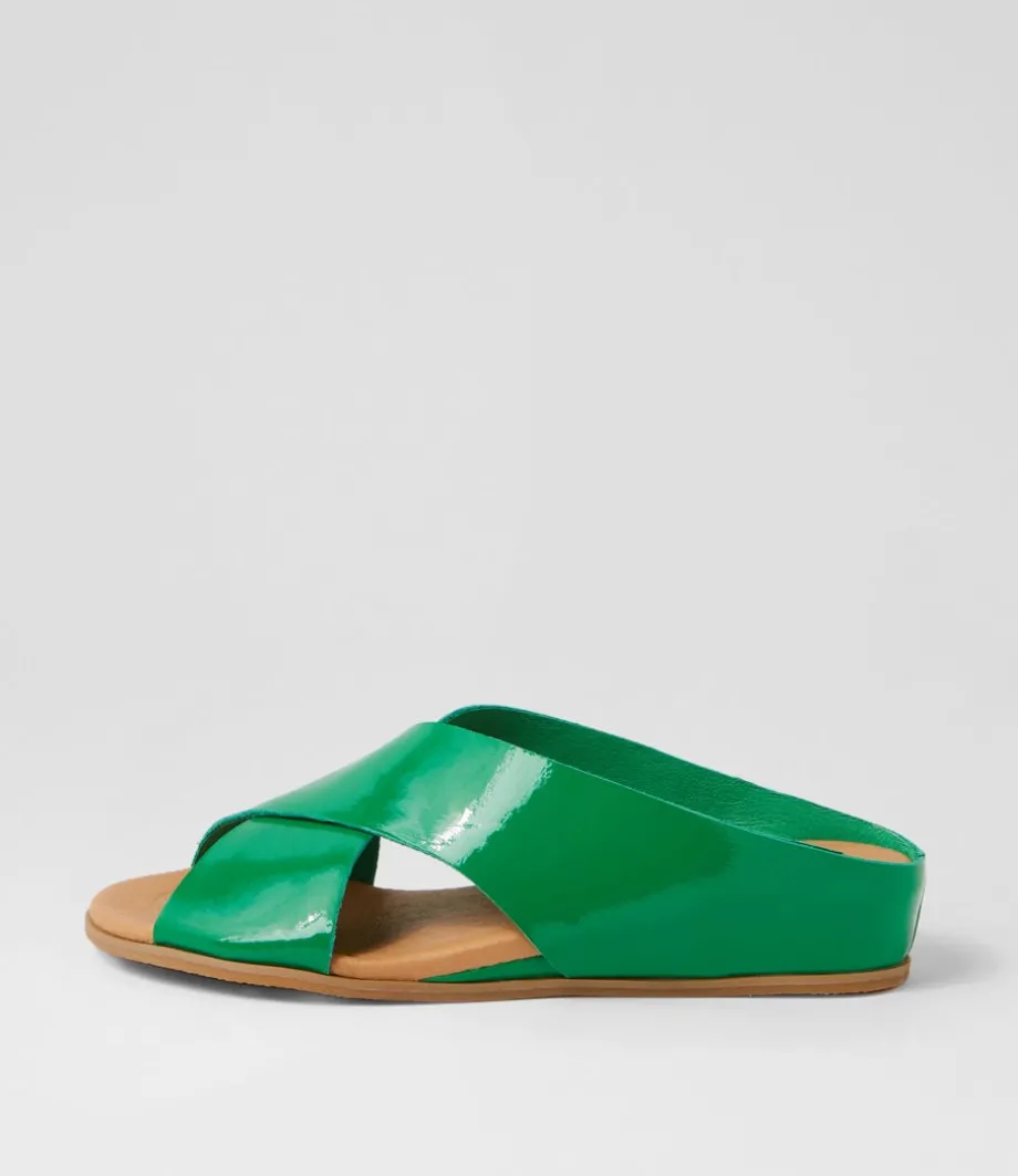 Harli Emerald Patent Leather Slides<DJANGO & JULIETTE Clearance