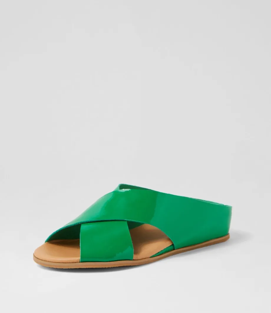 Harli Emerald Patent Leather Slides<DJANGO & JULIETTE Clearance