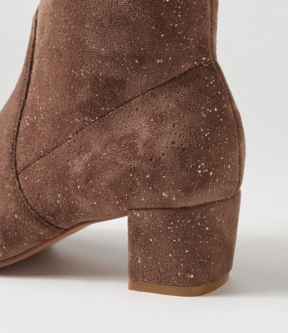 hartful_taupe_sparkle_stretch_microsuede_ankle_boots_4.webp Hartful Taupe Sparkle Stretch Microsuede Ankle Boots<DJANGO & JULIETTE Best Sale
