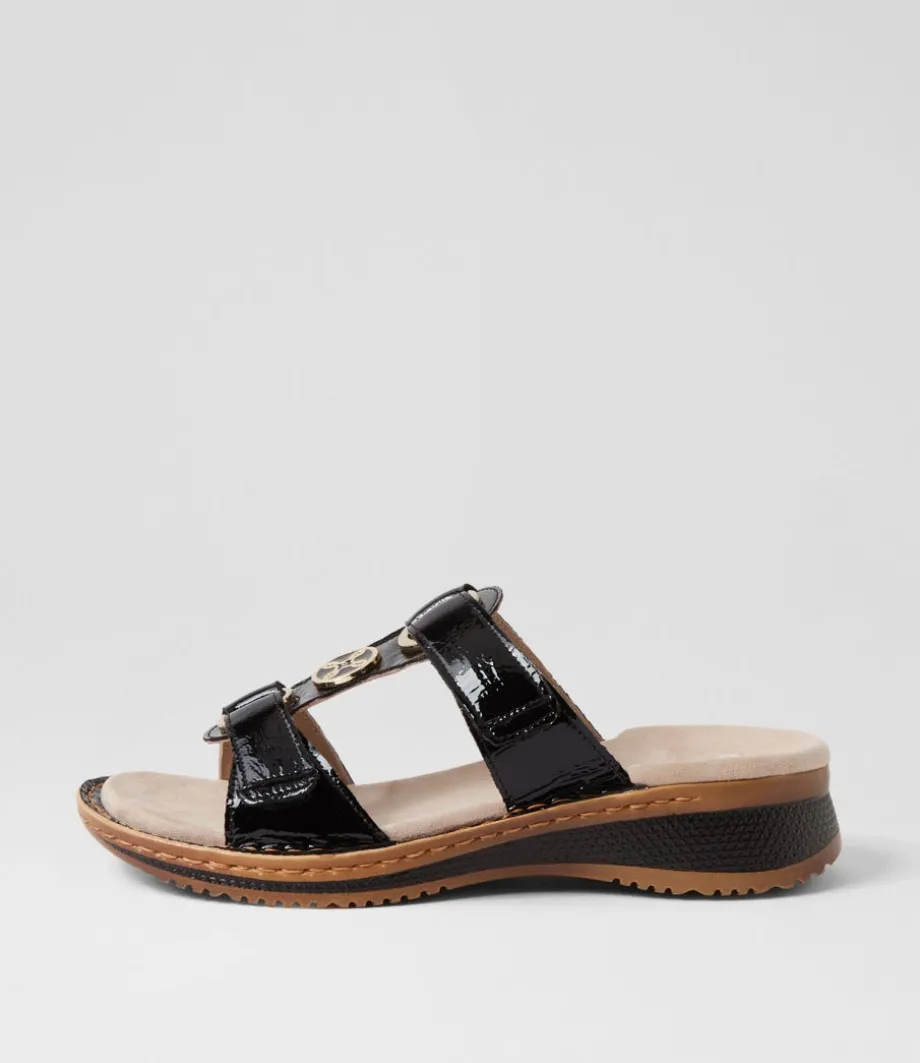 Hawaii 3 Schwarz Leather Sandals<ARA Store