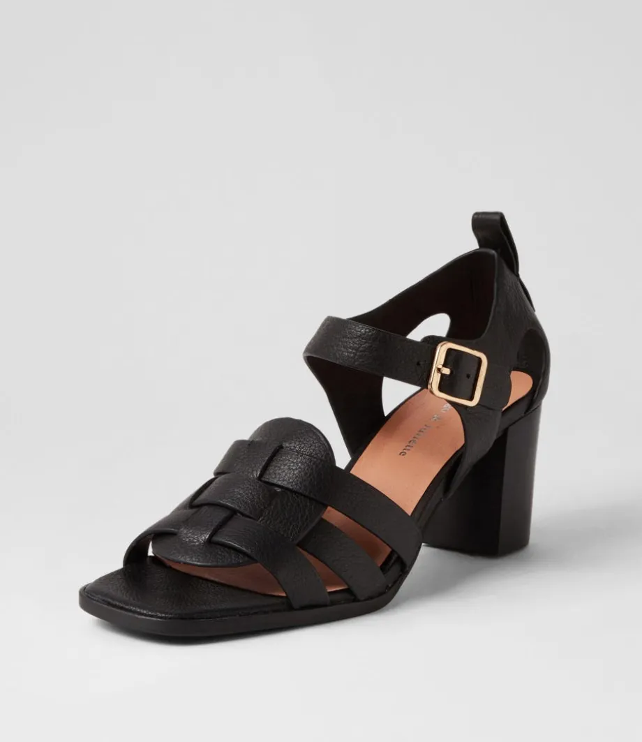 Hayat Black Leather Sandals<DJANGO & JULIETTE Sale