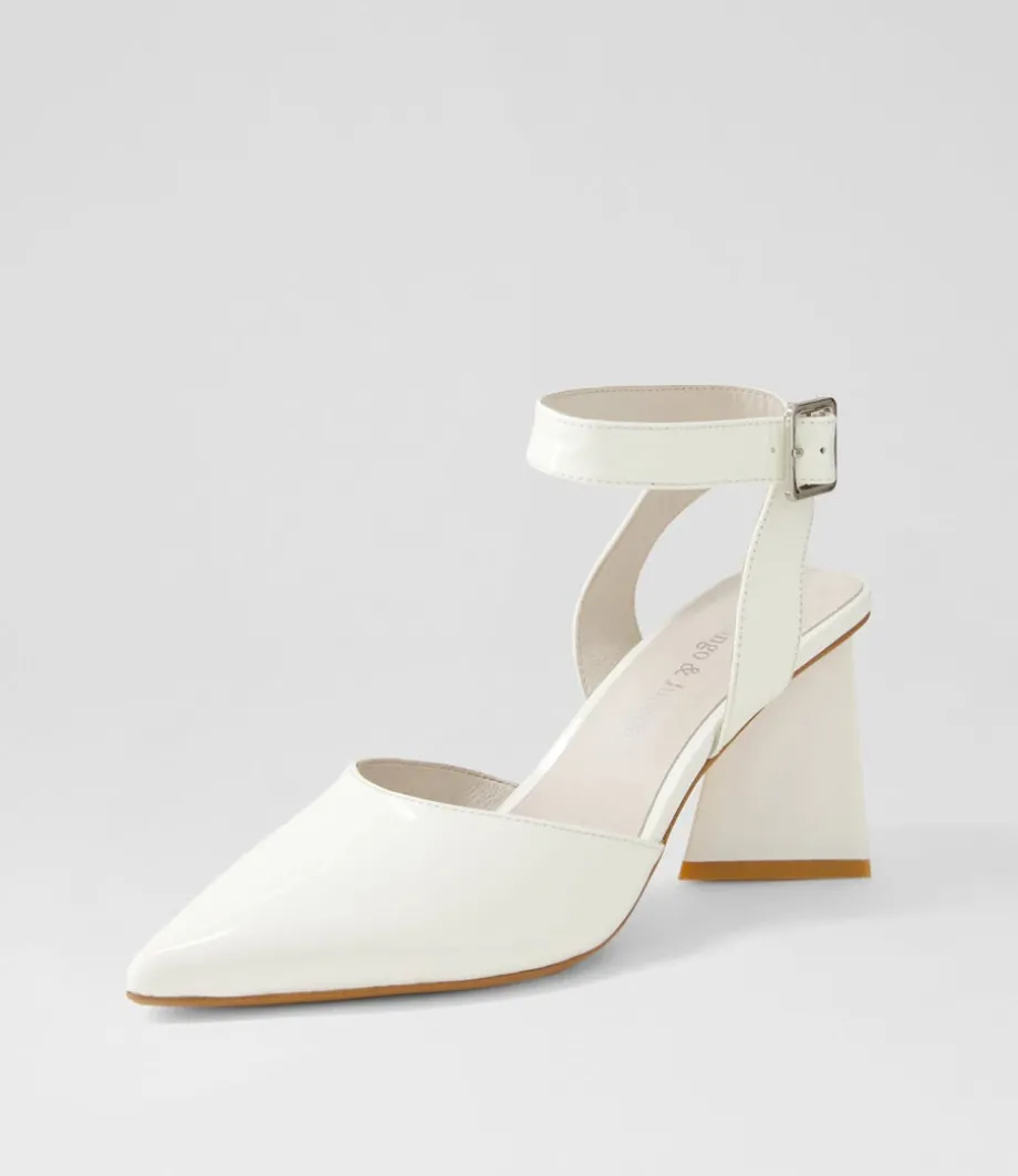 Hisa Ivory Patent Leather Heels<DJANGO & JULIETTE Flash Sale