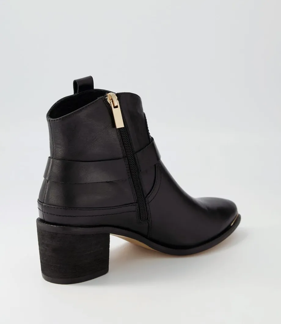 hoyo_black_leather_ankle_boots_2.webp Hoyo Black Leather Ankle Boots<DJANGO & JULIETTE Outlet