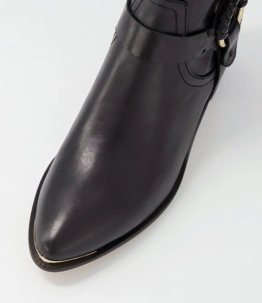 hoyo_black_leather_ankle_boots_3.webp Hoyo Black Leather Ankle Boots<DJANGO & JULIETTE Outlet